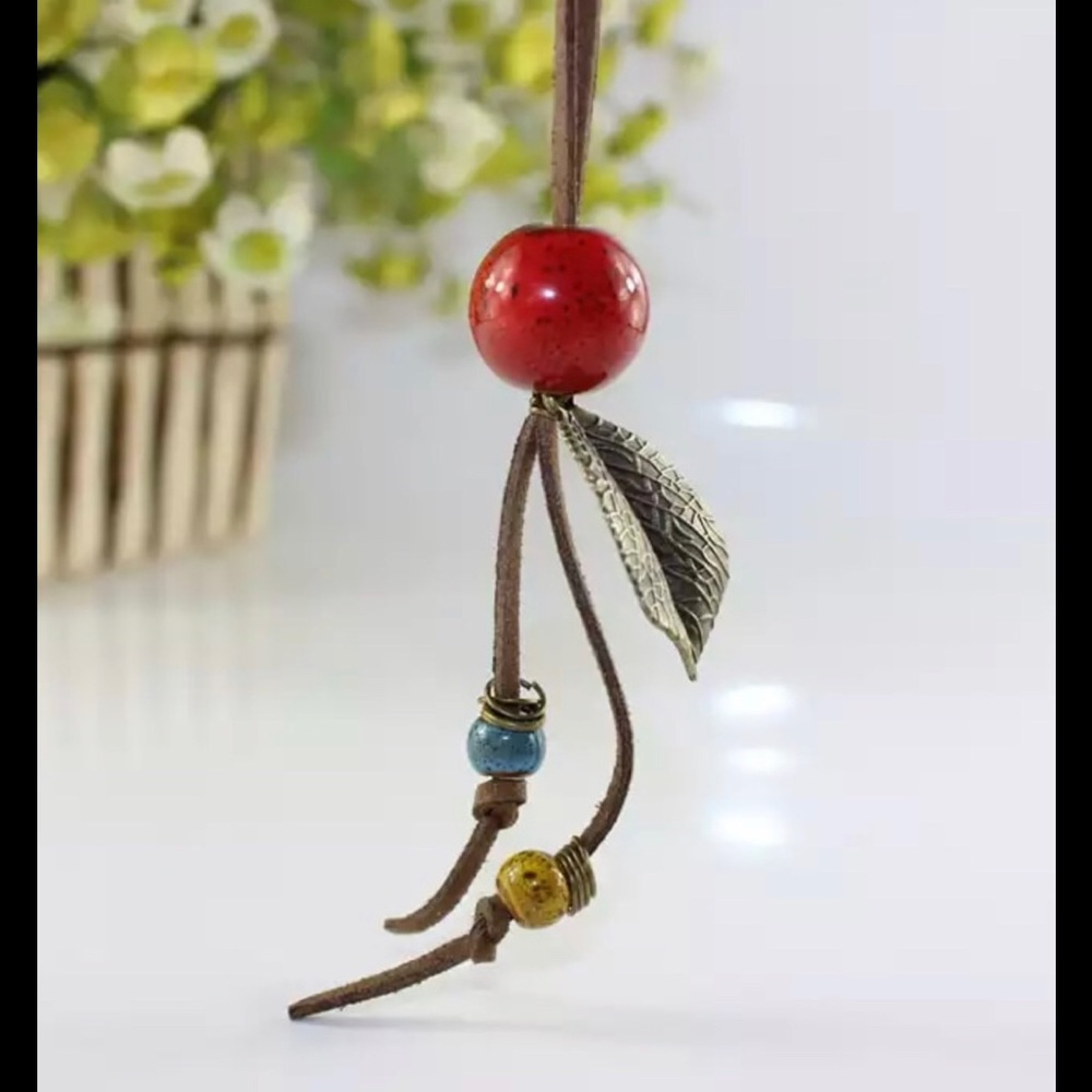 BoHo Ceramic Beaded necklace 🌸